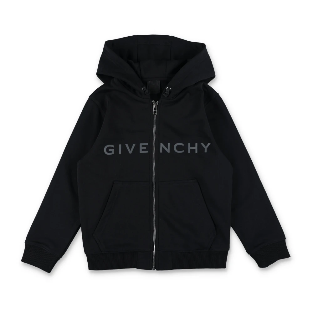 Givenchy Svart Stickad Zip-Up Hoodie Black, Pojke