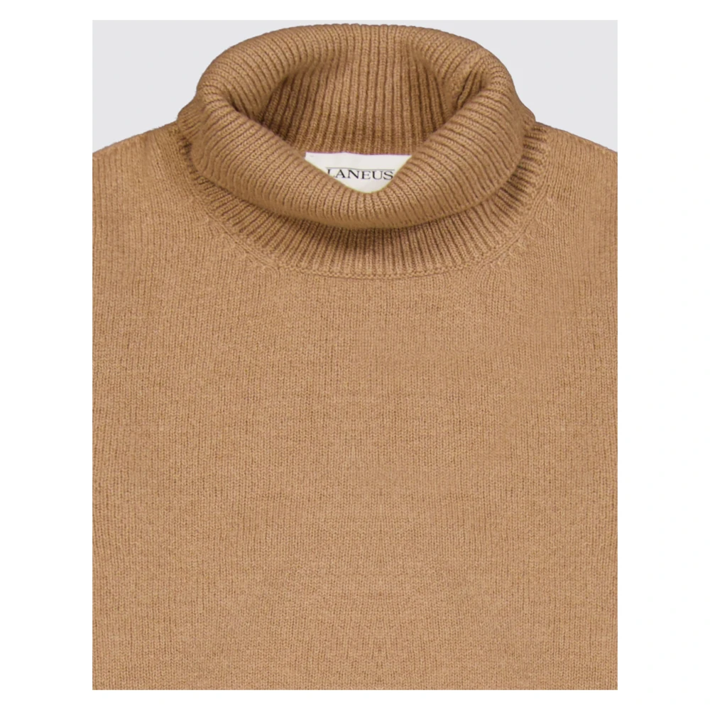 Laneus Comfortabele Coltrui Cashmere Merino Brown Heren