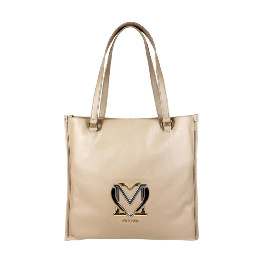 Love Moschino Ivoor Schoudertas met Hartlogo Beige Dames