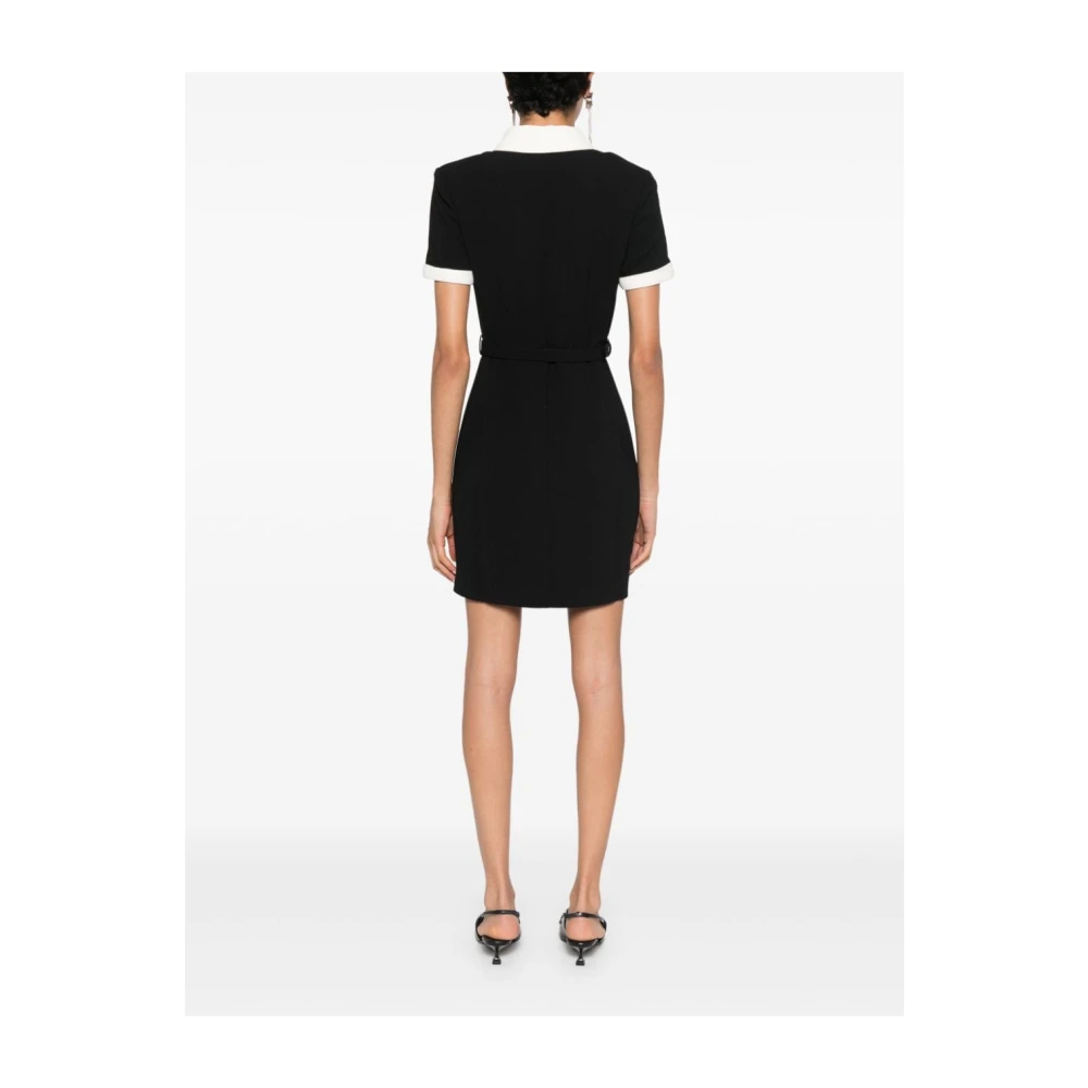 Self Portrait Zwarte Crepe Jurk Kristal Knopen Black Dames