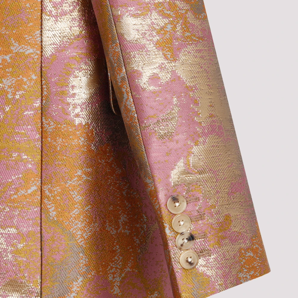 Dries Van Noten Tweed Roze & Paarse Jas Aw23 Multicolor Dames