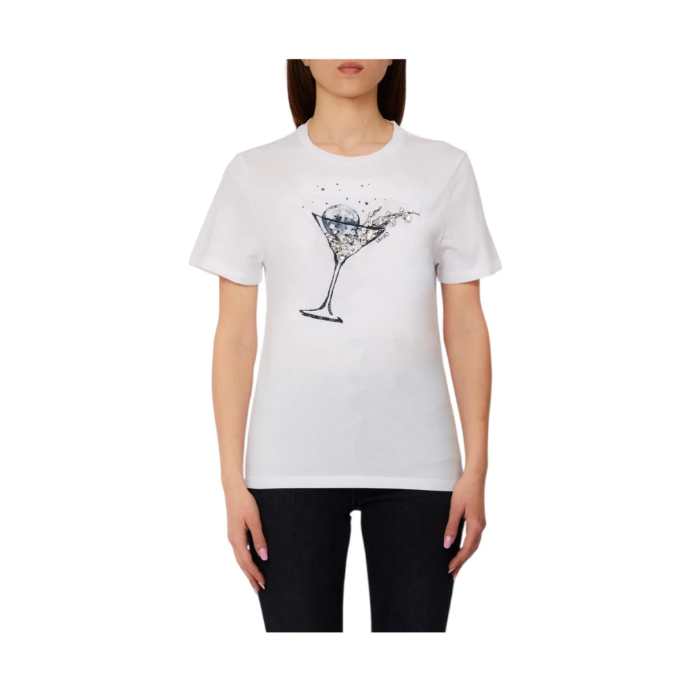 Liu Jo Vrouw Wit Tops Dames, Xl, T-Shirt Met Print