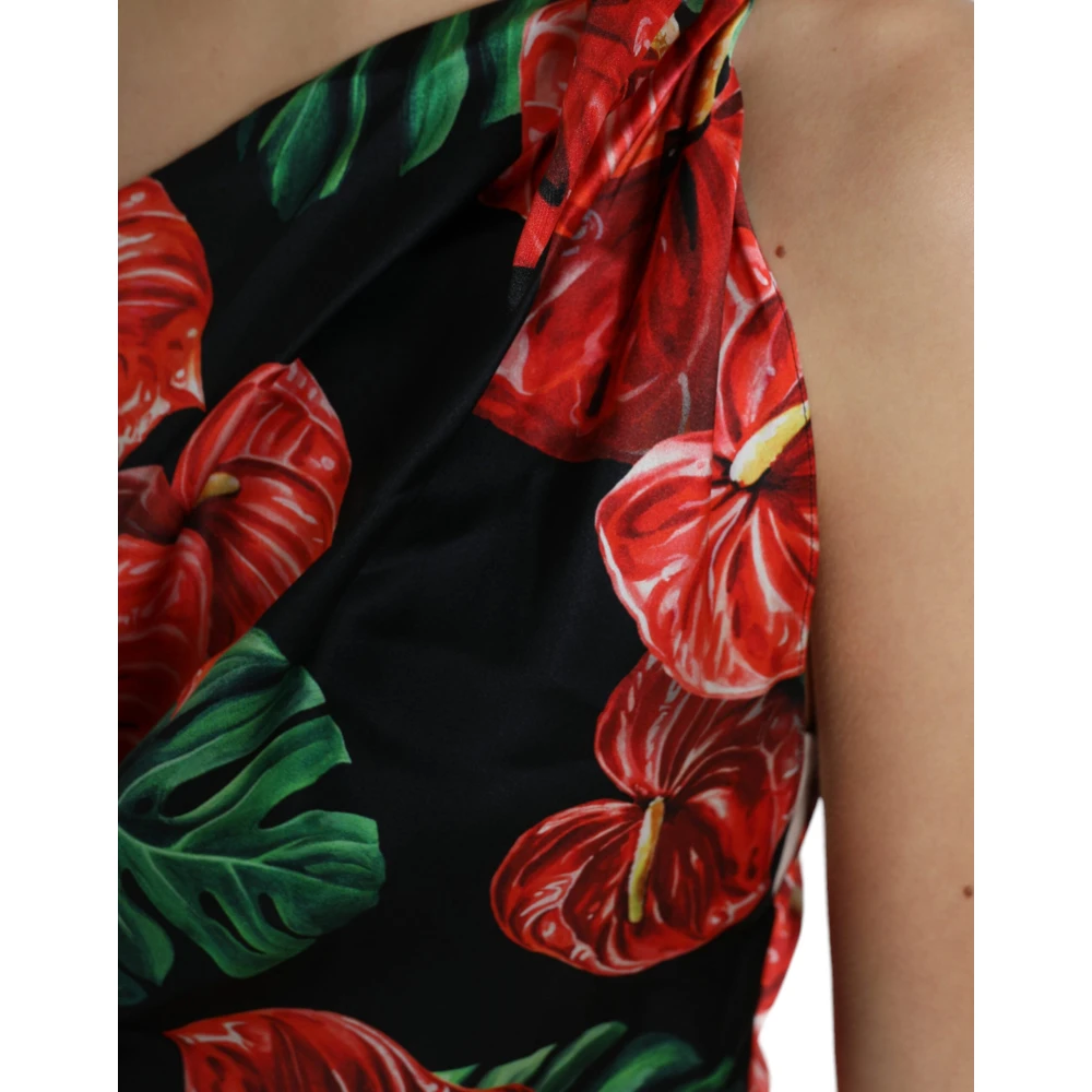 Dolce & Gabbana Tropische Elegantie Zijden Jurk Multicolor Dames