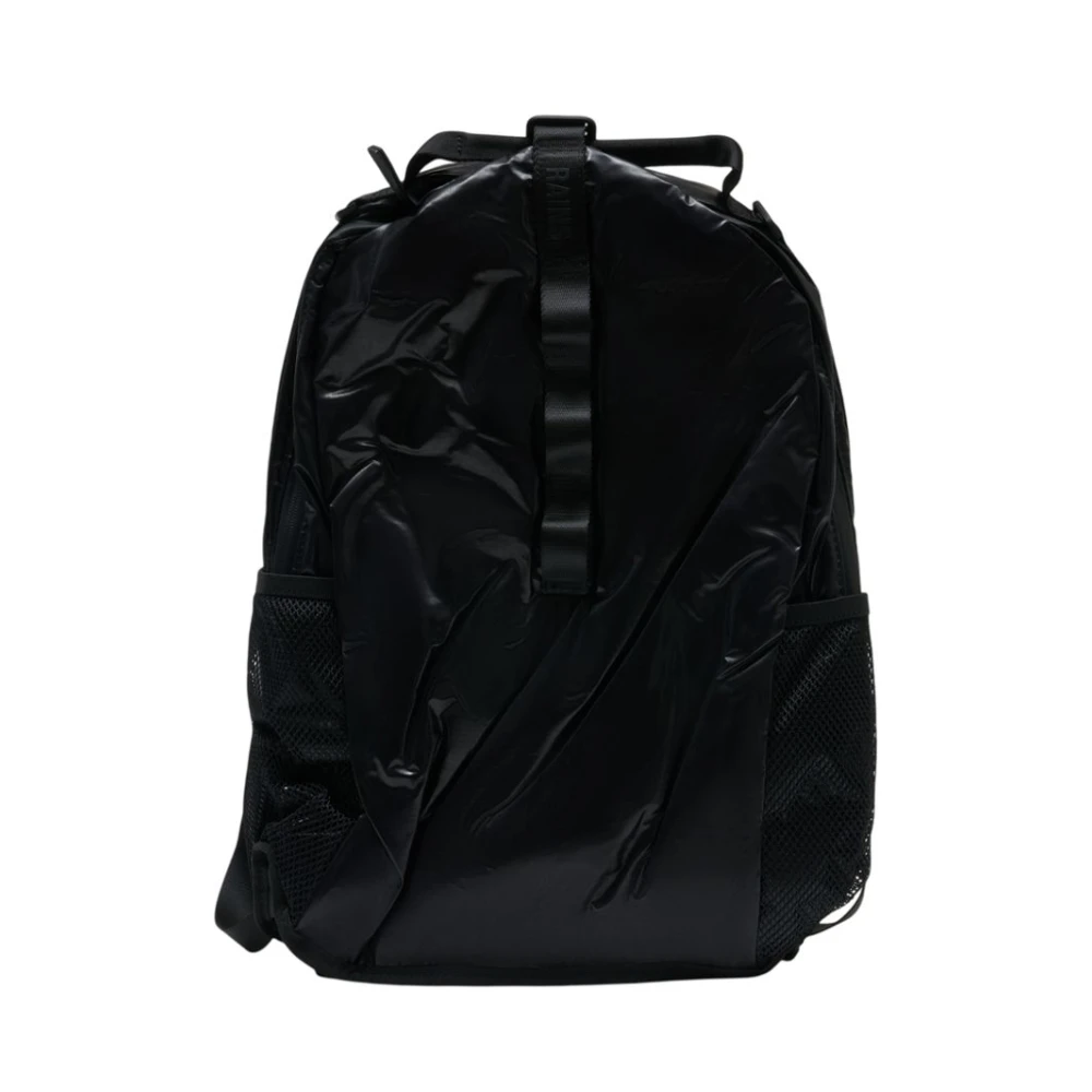 Rains Unisex Black Backpacks, One Size, Sibu Clip Front Backpack