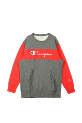 Färgblockerad sweatshirt med känguruficka
