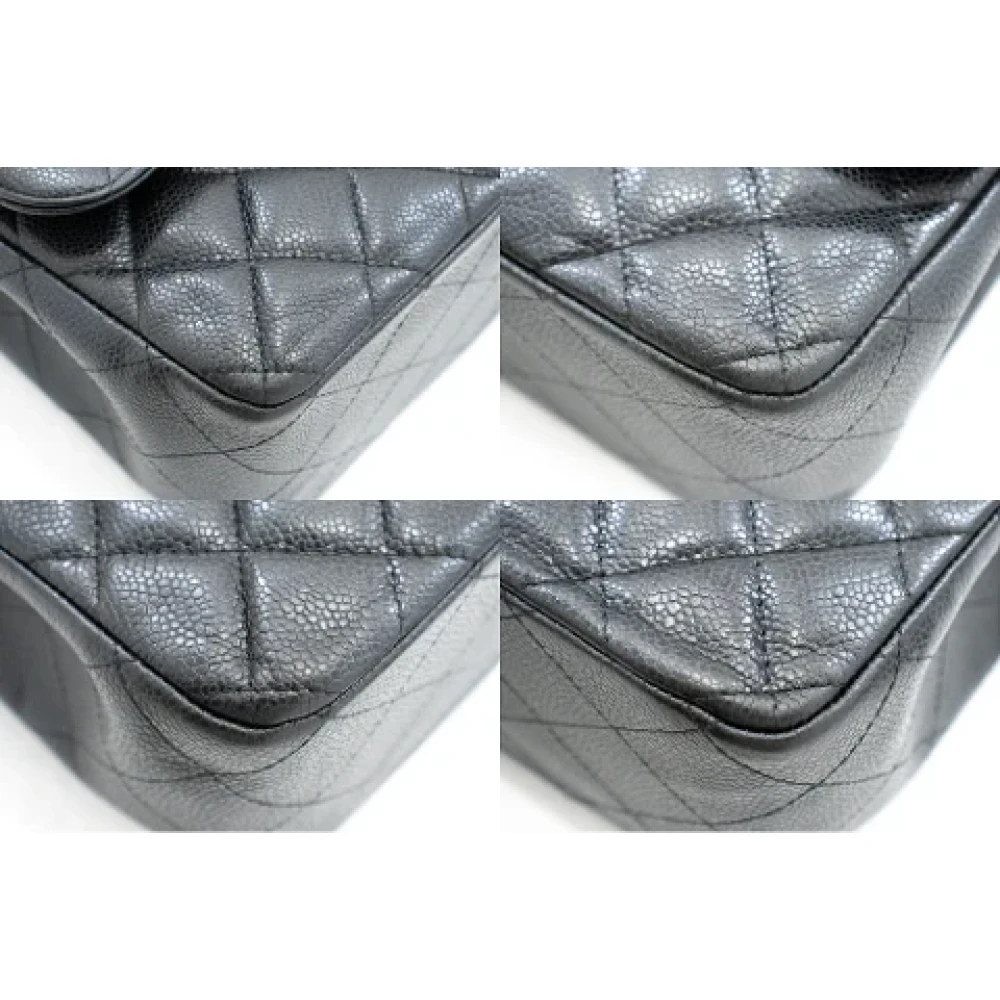 Chanel Vintage Tweedehands Zwarte Leren Chanel Schoudertas Black Dames