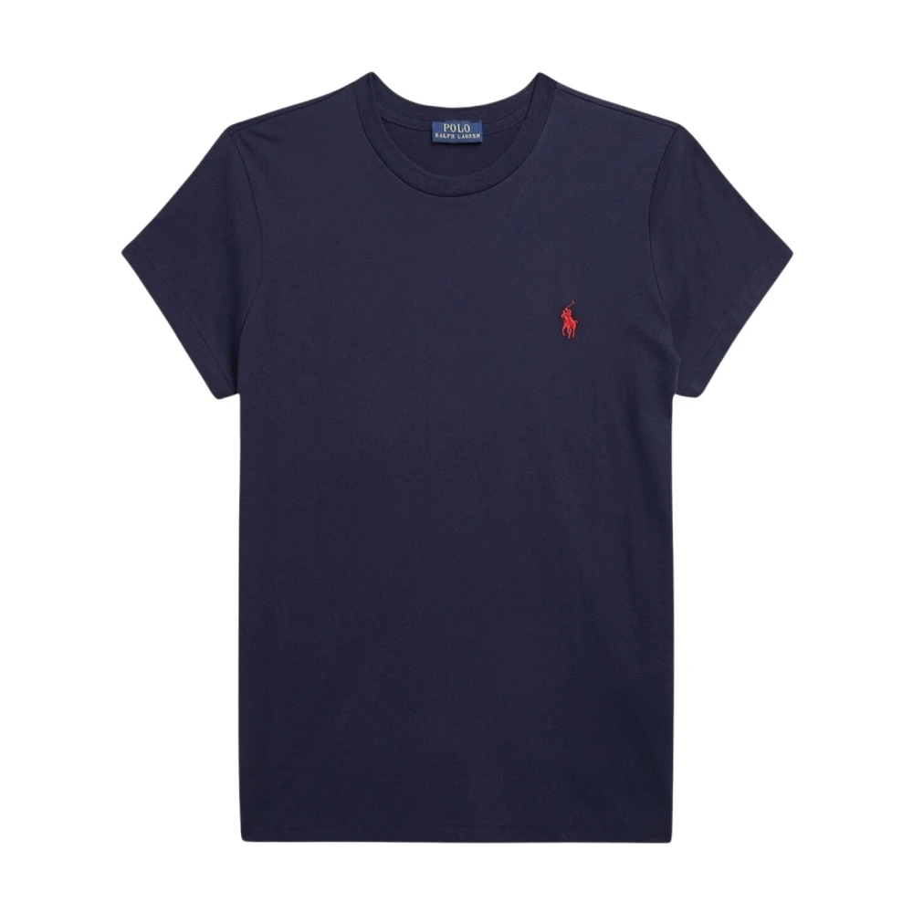 Polo Ralph Lauren , T-Shirts, Female, Blue, M, Crew Neck Jersey T-Shirt