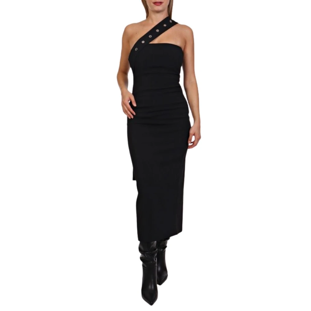 Patrizia Pepe Donna Nero - Crepe Midi Sheath Dress - Dresses - M