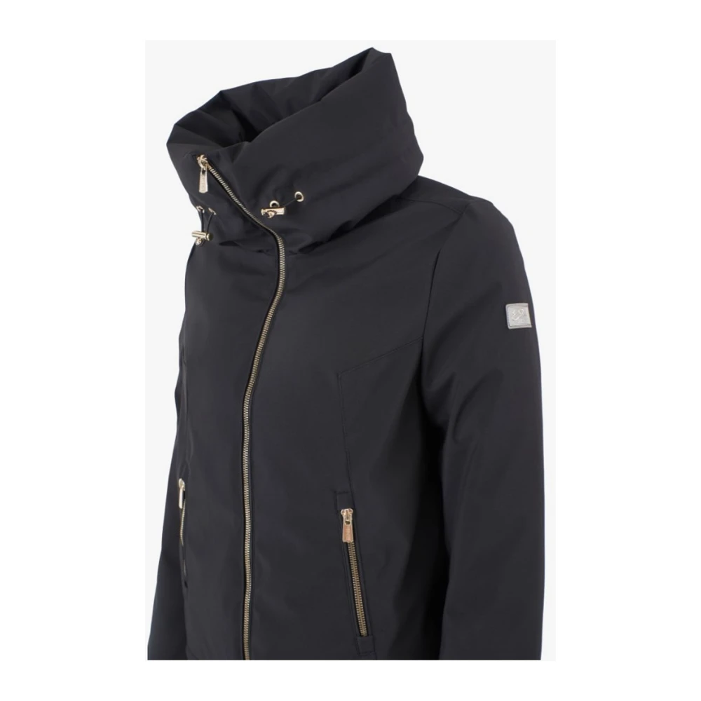 YES ZEE Zwarte gewatteerde jas met hoge kraag Black Dames