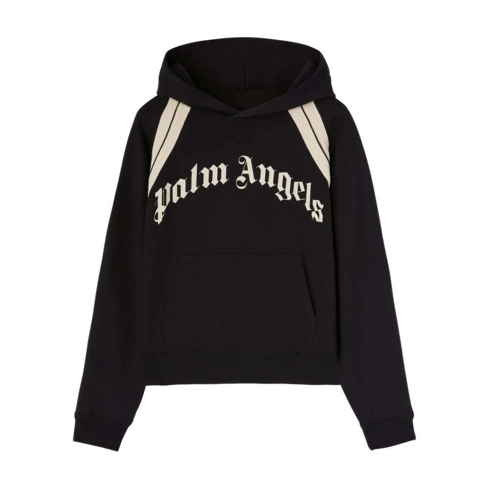 Palm Angels Zwarte Logo Print Hoodie Black Heren