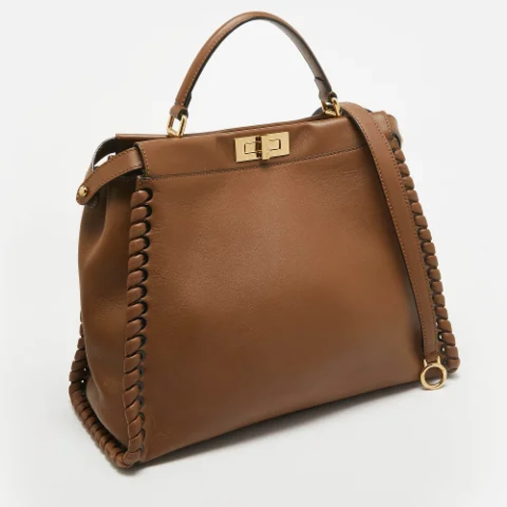 Fendi Vintage Pre-owned Leather handbags Brown Dames