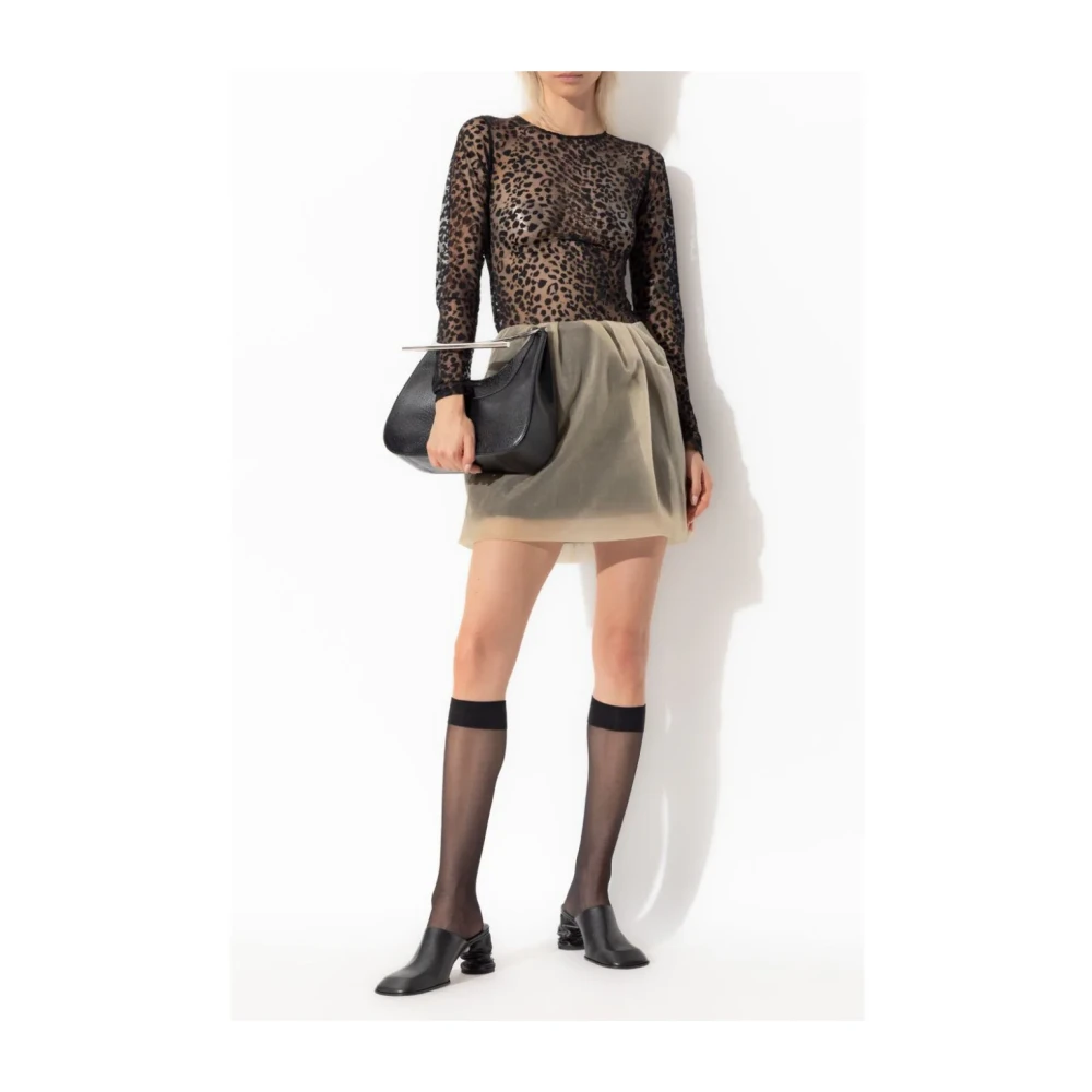 alexander mcqueen Leopard motief crew-neck top in zwart Black Dames
