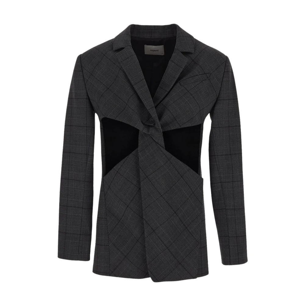 Coperni Getailleerde Wollen Jas met Uitsnede Gray Dames