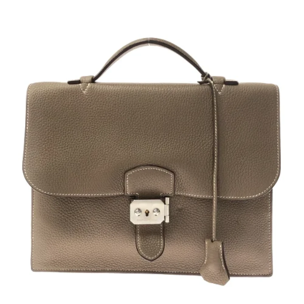 Hermès Vintage Pre-owned Leather briefcases Brown Dames