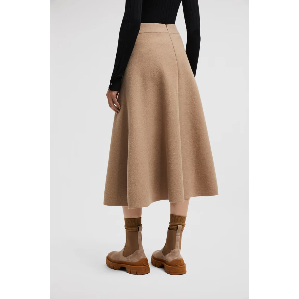 Moncler Midi A-lijn Rok Beige Dames