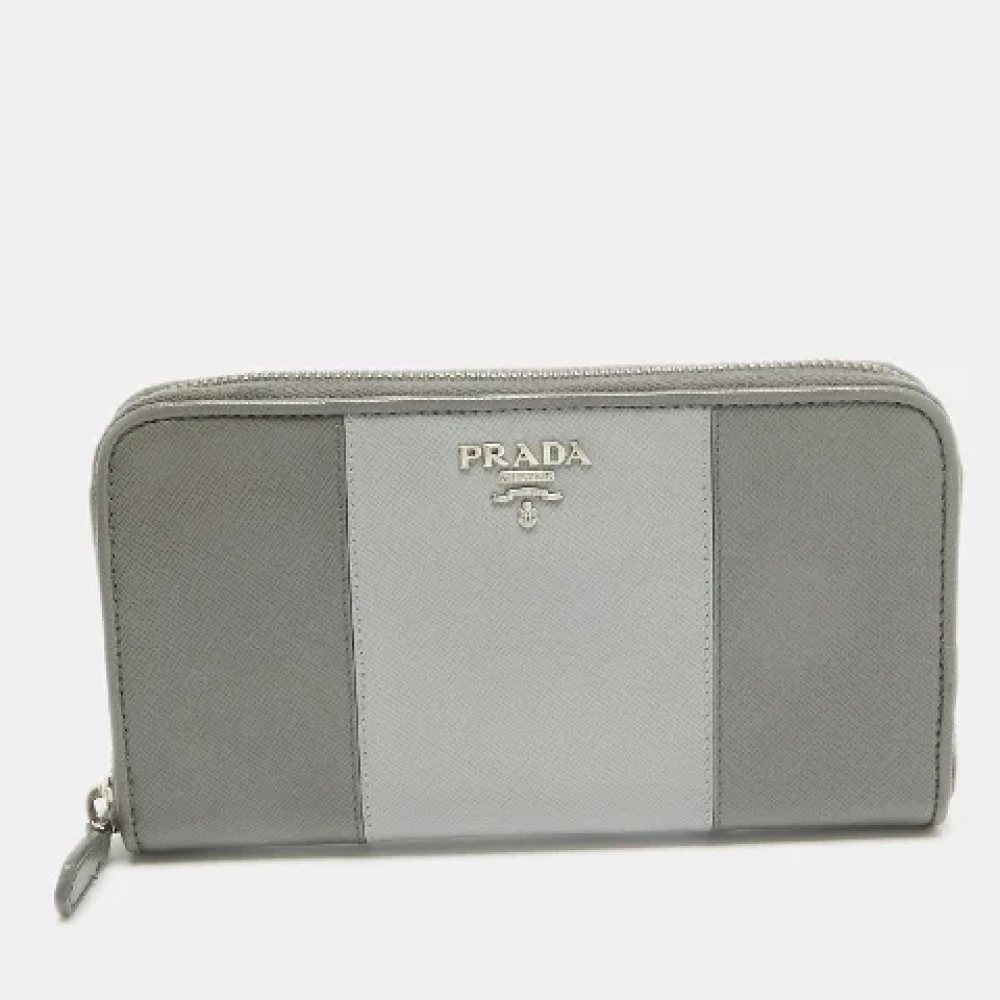 Prada Vintage Pre-owned Leather wallets Gray Dames