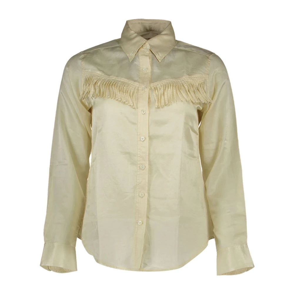 Gant Women's Beige Long Sleeve Shirt Italian Collar