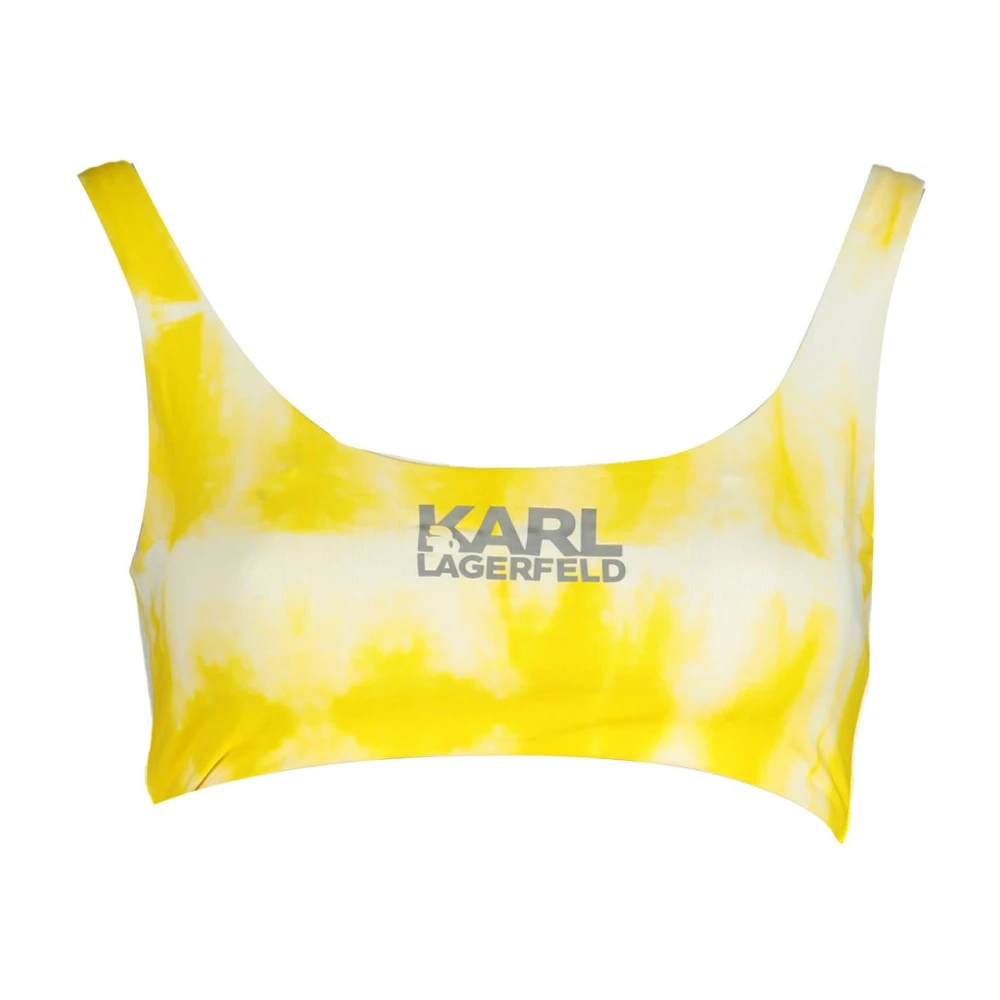 Karl Lagerfeld Sportieve Gele Strandkleding Top met Rug Weven Yellow Dames