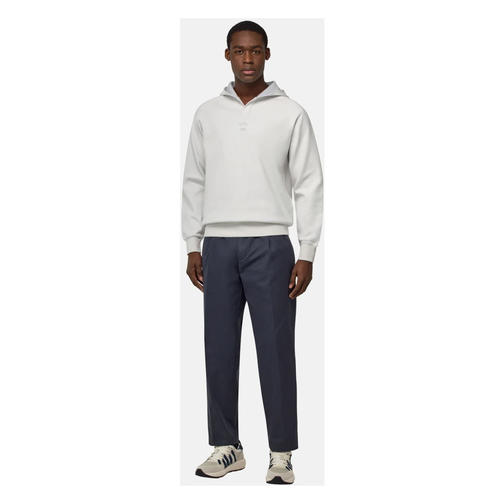 Boggi Milano Hoodie van katoenmix White Heren