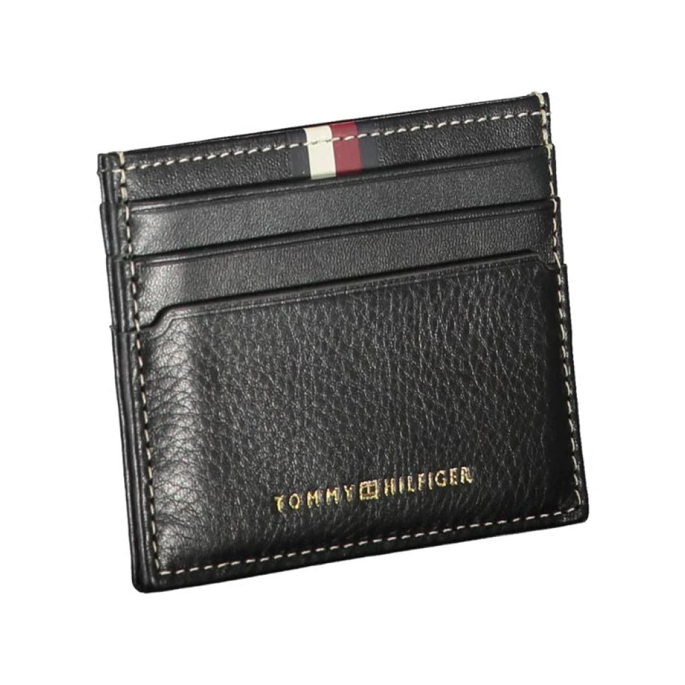 Tommy Hilfiger Zwarte Leren Heren Portemonnee Black Heren