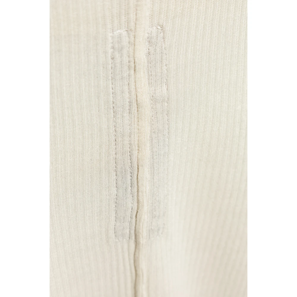 Rick Owens Geribbelde T-shirt Rib Beige Heren
