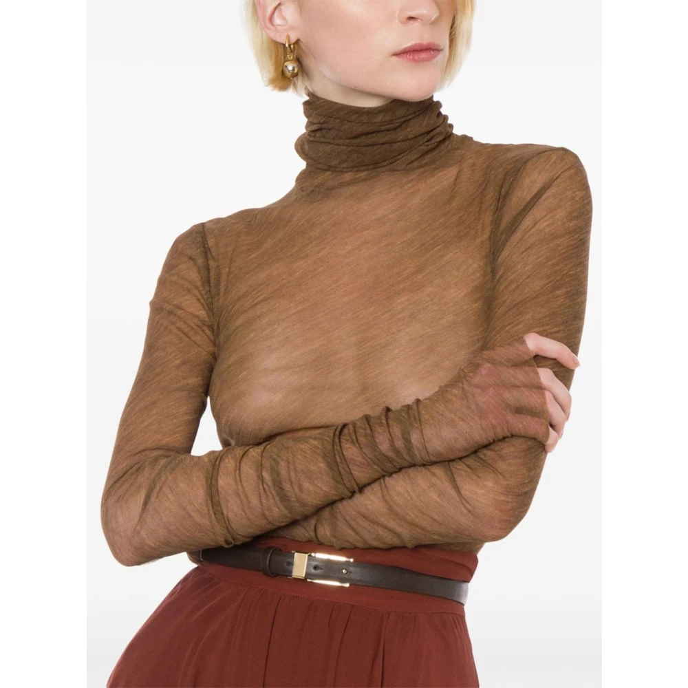 Philosophy di Lorenzo Serafini Doorschijnende hoge hals trui bruin Brown Dames