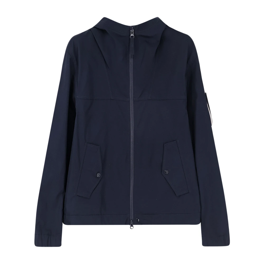 Stone Island Men's Blue Light Jackets, M, Hooded Jacket
