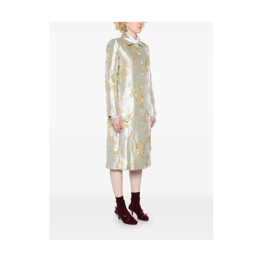Staud Pastelgroene Geknoopte Jas met Zakken Green Dames