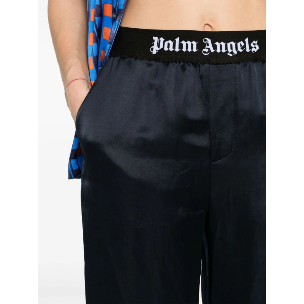 Palm Angels Trousers Blue Dames