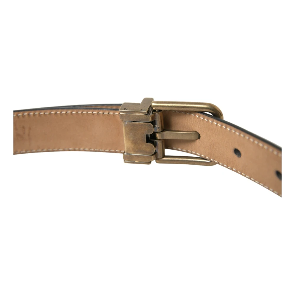 Dolce & Gabbana Elegante zwarte leren riem Black Heren