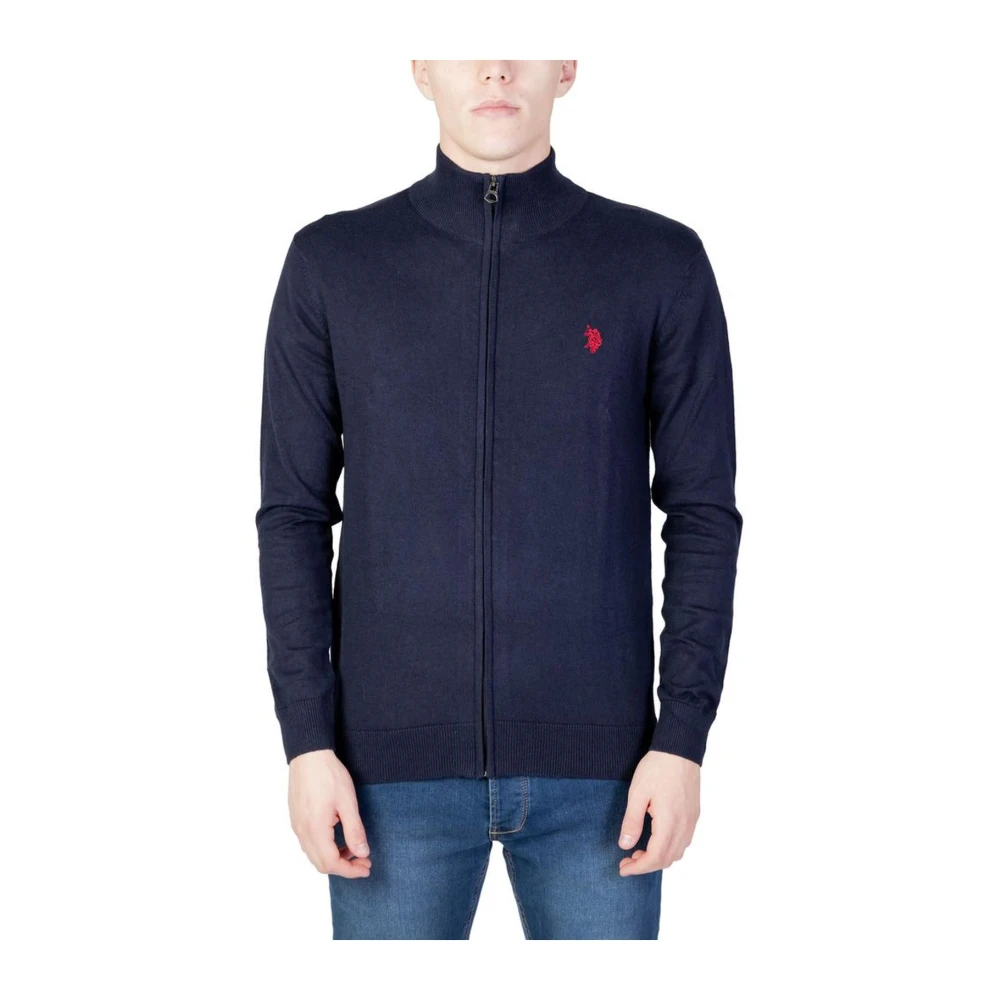 U.s. Polo Assn. Stijlvolle Heren Zip Sweater voor Herfst Winter Blue Heren