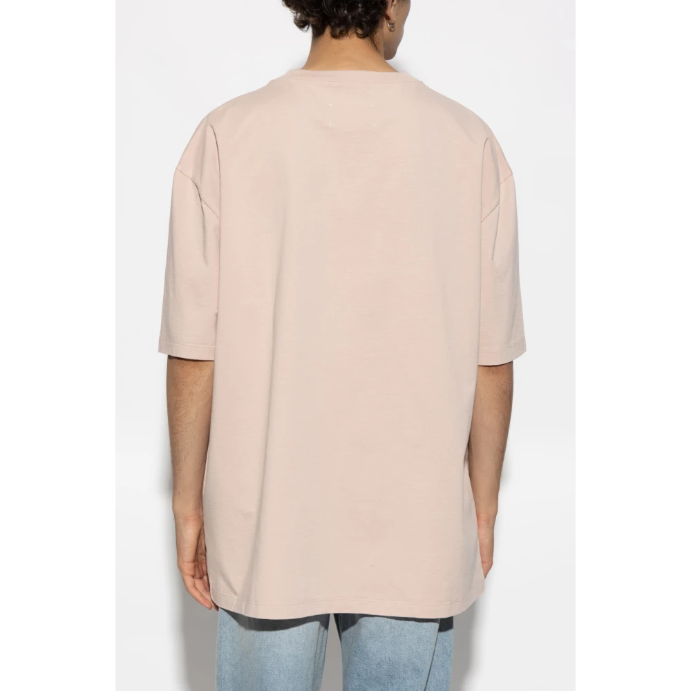 Maison Margiela Logo T-shirt Pink Heren