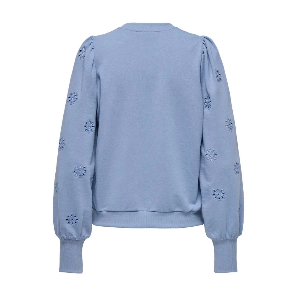 Only Puff Borduurwerk Sweater voor Vrouwen Blue Dames