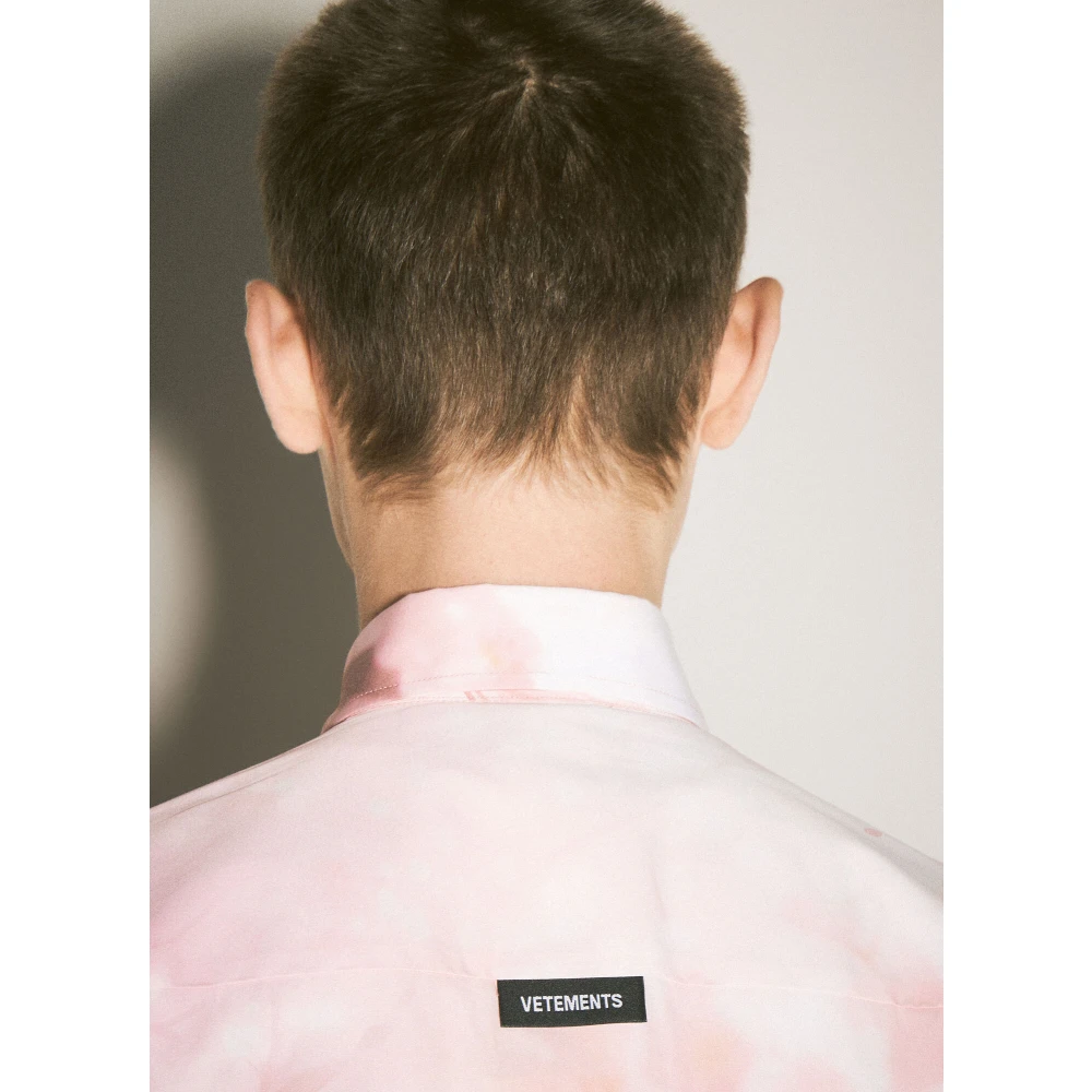 Vetements Anime Grafische Korte Mouw Katoenen Shirt Pink Heren