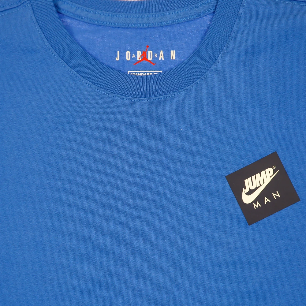 Jordan Grafische Crew Tee in Signaalblauw Zwart Blue Heren