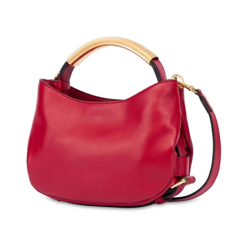 Moschino Rode Schapenleren Handtas met Afneembare Band Red Dames