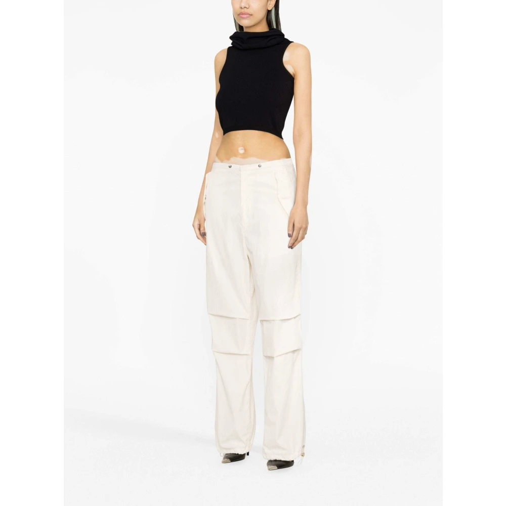 Alaïa Gebreide Hoodie Crop Top Black Dames