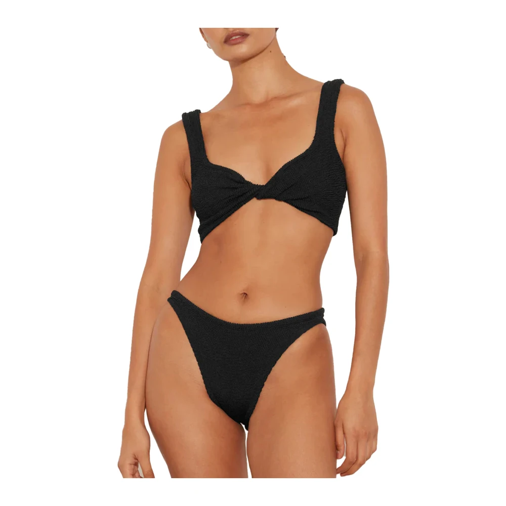 Hunza G Zwarte Twist-Detail Bikini Black Dames