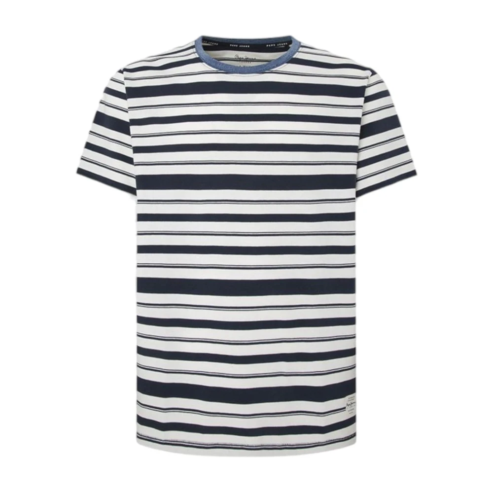 Pepe Jeans Men's Blue T-Shirts, 2XL, Classic Cotton T-Shirt For