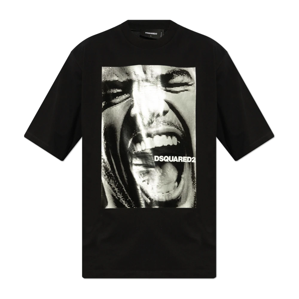Dsquared2 T-shirt met print Black Heren