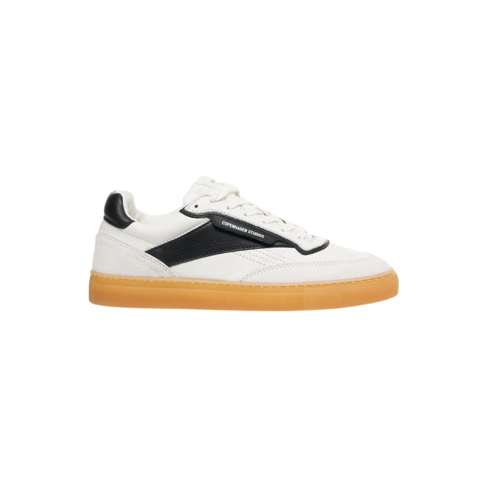 Copenhagen Shoes Svarta Sneakers med Mockadetaljer White, Dam