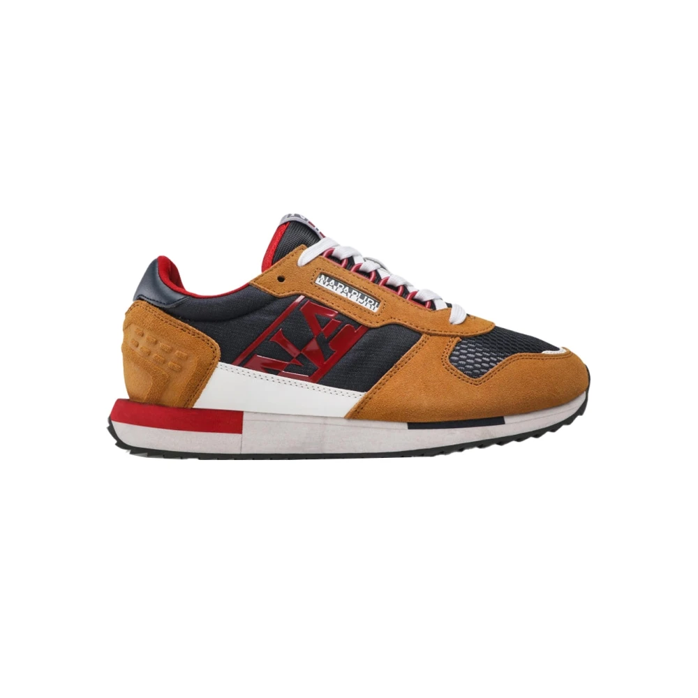 Napapijri Men's Beige Leather Suede Running Sneaker