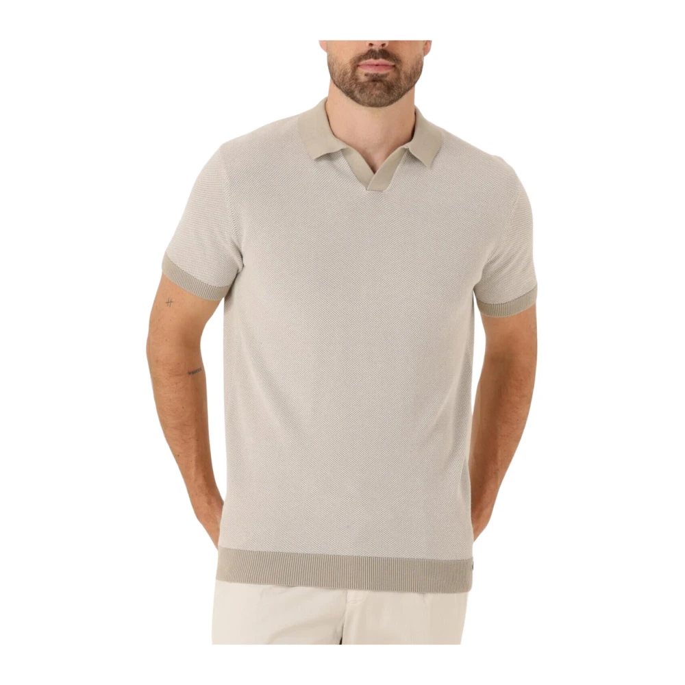 Gentiluomo Heren Polo No Button Shirt Beige Heren