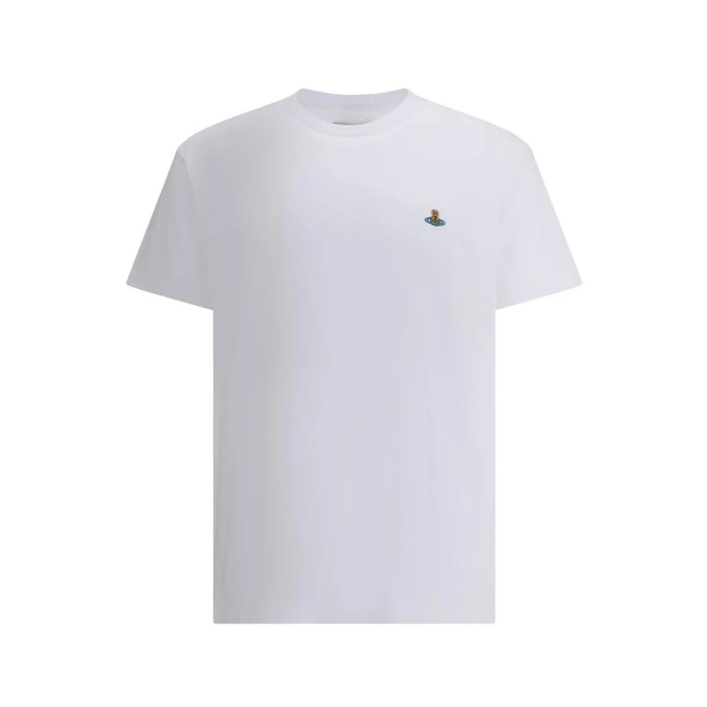 Vivienne Westwood Uomo Bianco - Iconica Magliette In Cotone Con Logo Orb - Tops - S