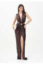 robe-longue-marron-a-sequins-avec-col-en-v