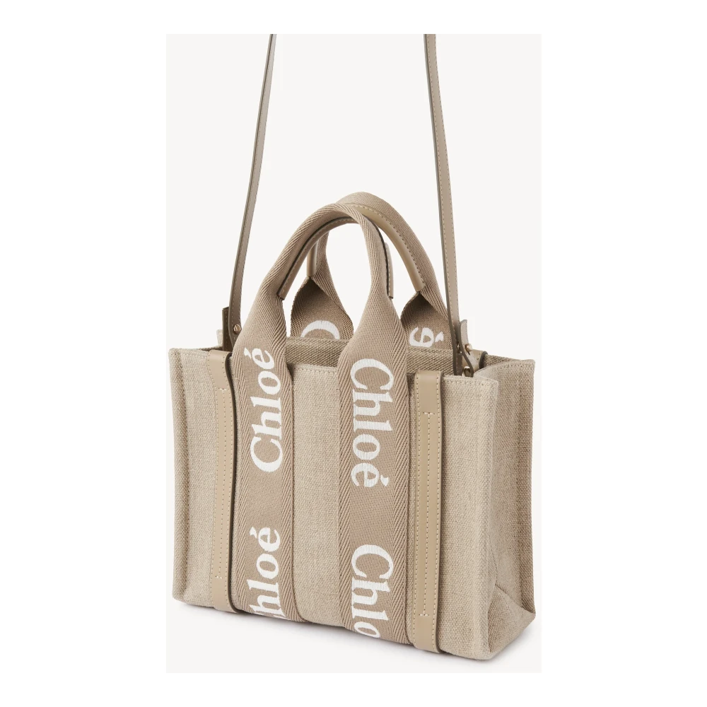 Chloé Beige Linnen Canvas Tas Beige Dames