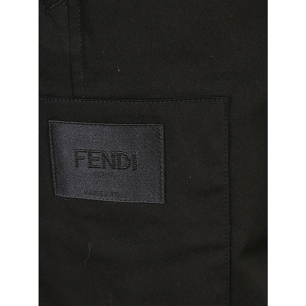 Fendi Zwarte Cargo Broek Aw24 Black Heren