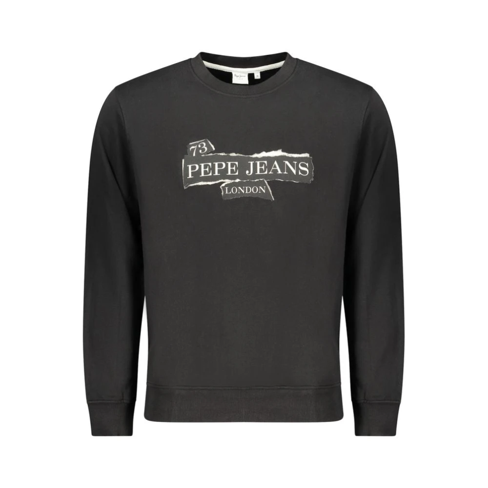 Pepe Jeans Men's Black Sweatshirts, 2XL, Crew Neck Sweatshirt