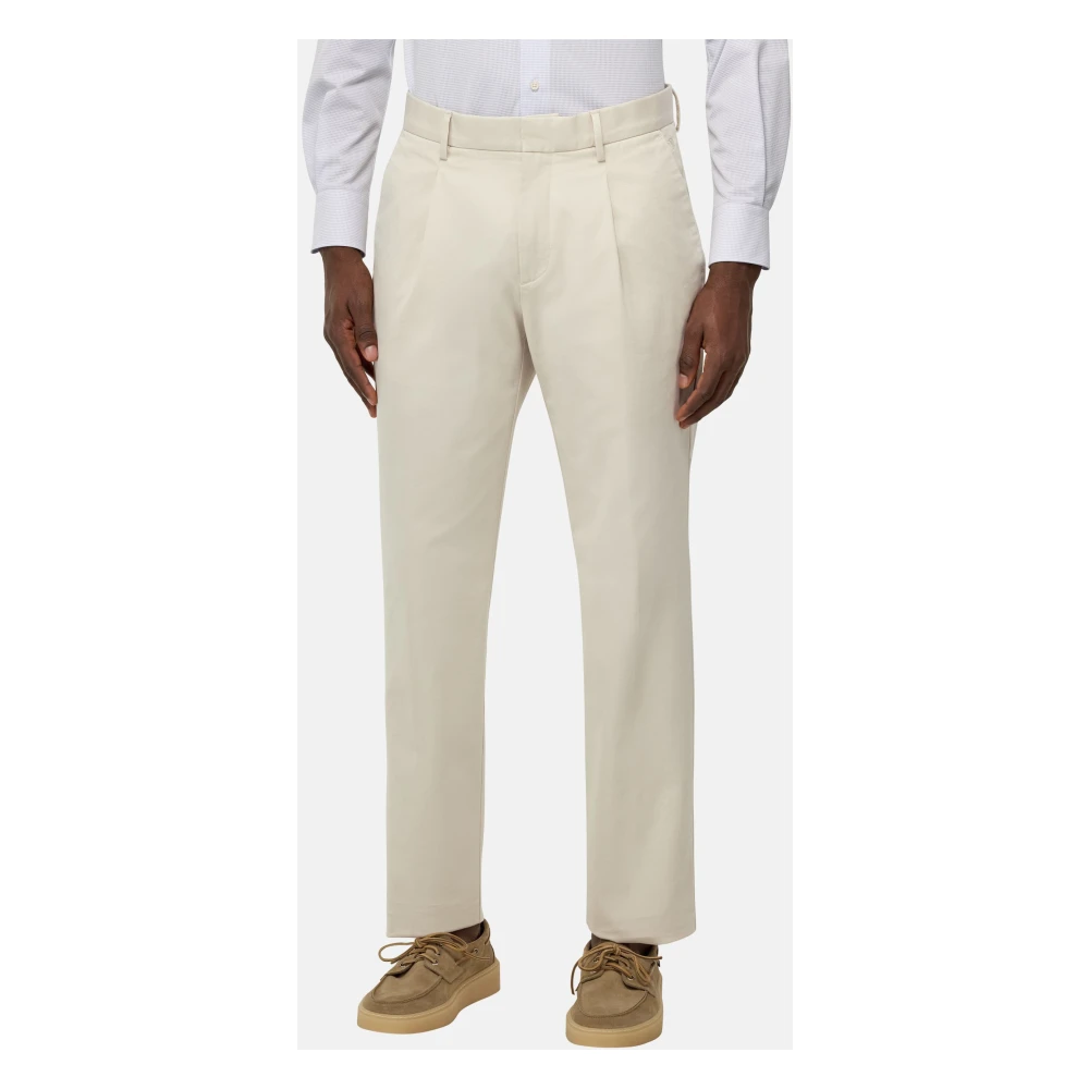 Boggi Milano Stretch Katoenen Broek Beige Heren