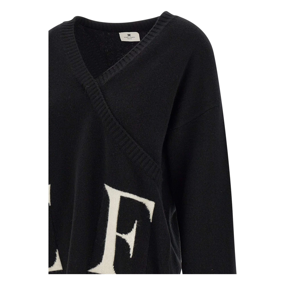 Elisabetta Franchi Daily Wollen Trui Zwart Black Dames